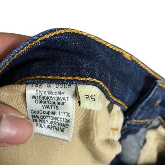 Rag & Bone Women's Dre Mid Rise Skinny Denim Jeans in Watts - Picture 9 of 11